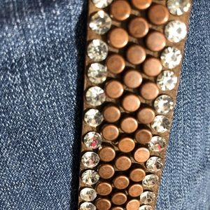 Unisex Belt Leather Rhinestone & Studs